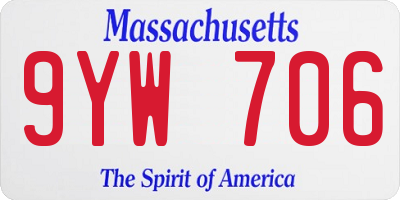 MA license plate 9YW706