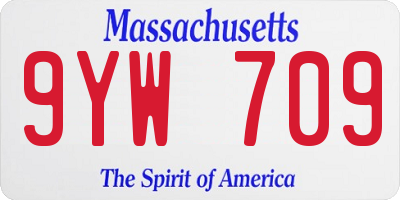 MA license plate 9YW709