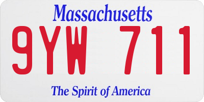MA license plate 9YW711