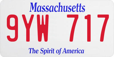 MA license plate 9YW717
