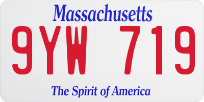 MA license plate 9YW719