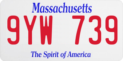 MA license plate 9YW739