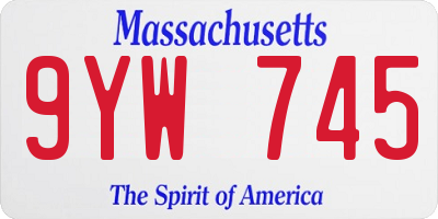 MA license plate 9YW745