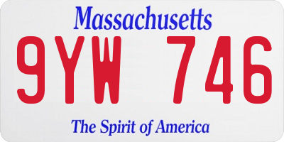 MA license plate 9YW746