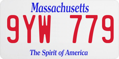MA license plate 9YW779