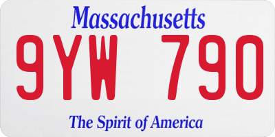 MA license plate 9YW790