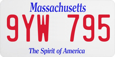 MA license plate 9YW795