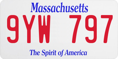 MA license plate 9YW797