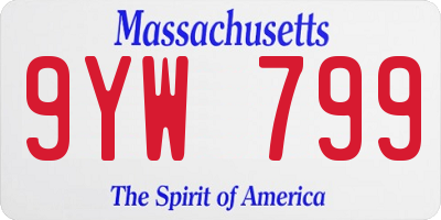 MA license plate 9YW799