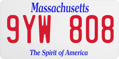 MA license plate 9YW808