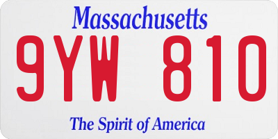 MA license plate 9YW810