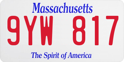 MA license plate 9YW817