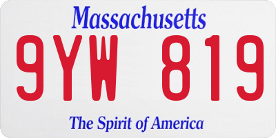 MA license plate 9YW819