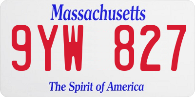 MA license plate 9YW827