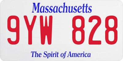 MA license plate 9YW828