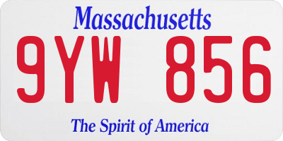 MA license plate 9YW856