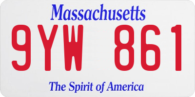 MA license plate 9YW861