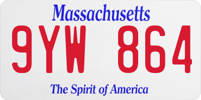 MA license plate 9YW864