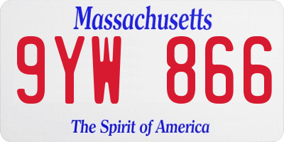 MA license plate 9YW866