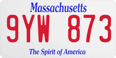 MA license plate 9YW873