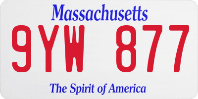 MA license plate 9YW877