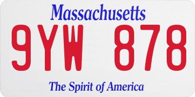 MA license plate 9YW878