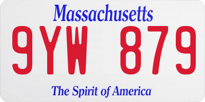 MA license plate 9YW879