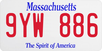 MA license plate 9YW886