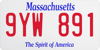 MA license plate 9YW891