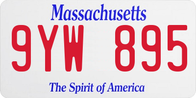 MA license plate 9YW895