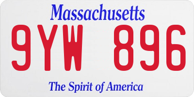 MA license plate 9YW896