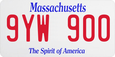 MA license plate 9YW900