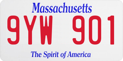 MA license plate 9YW901