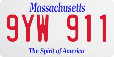 MA license plate 9YW911