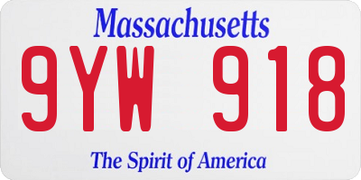 MA license plate 9YW918