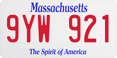 MA license plate 9YW921