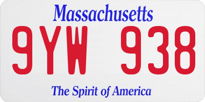MA license plate 9YW938