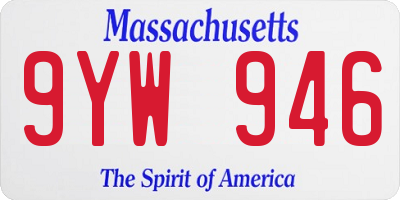 MA license plate 9YW946