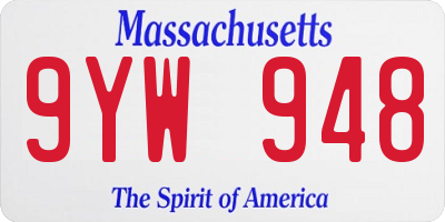 MA license plate 9YW948