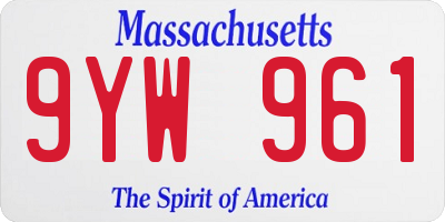 MA license plate 9YW961