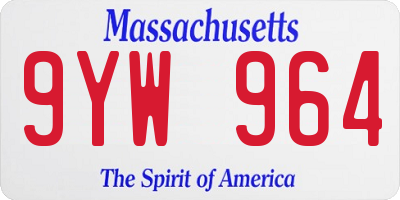 MA license plate 9YW964
