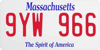 MA license plate 9YW966