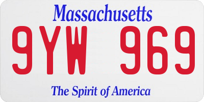 MA license plate 9YW969
