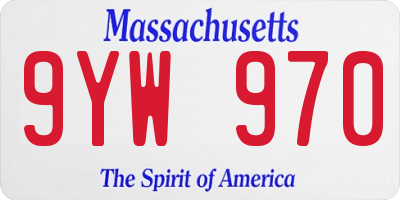 MA license plate 9YW970