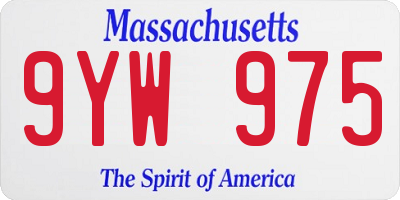 MA license plate 9YW975