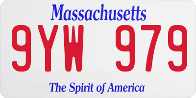 MA license plate 9YW979