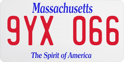 MA license plate 9YX066