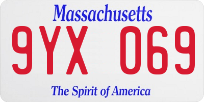 MA license plate 9YX069