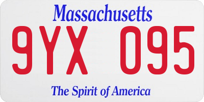 MA license plate 9YX095