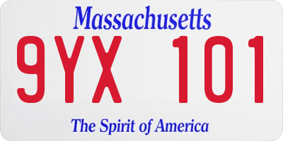 MA license plate 9YX101